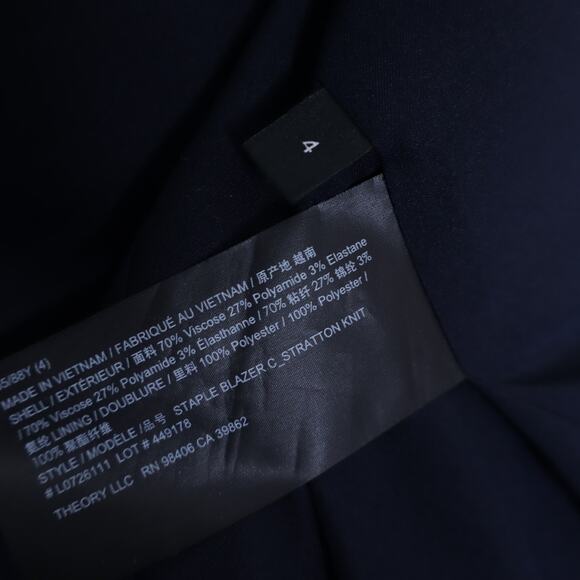 THEORY Staple Houndstooth Stratton Knit Blazer Multi Long Sleeve Women's 4 - Picture 8 of 11